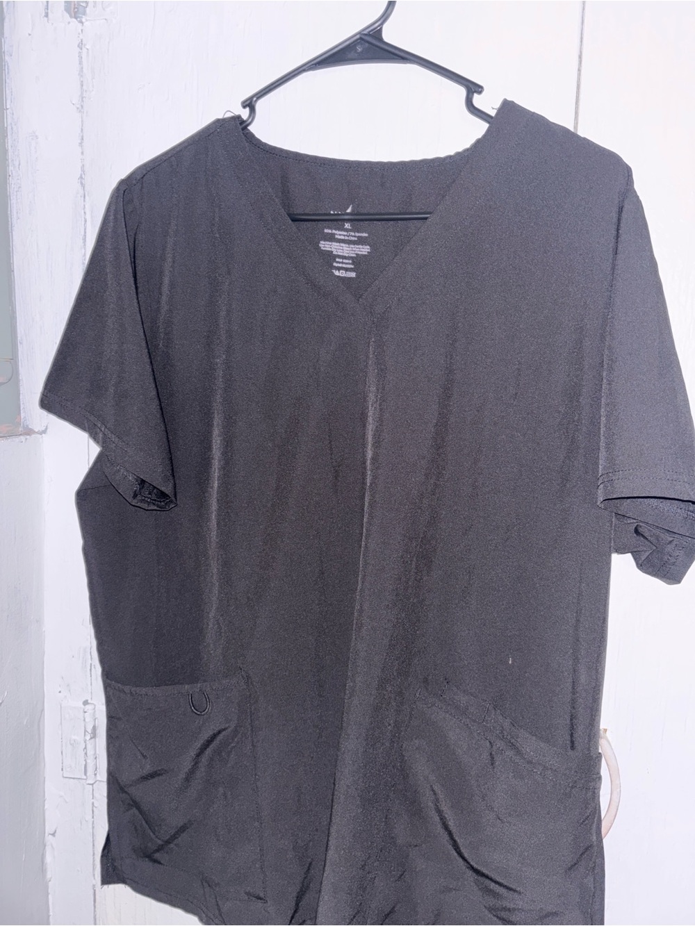 Nautica Black V-Neck Short Sleeve Scrub Top